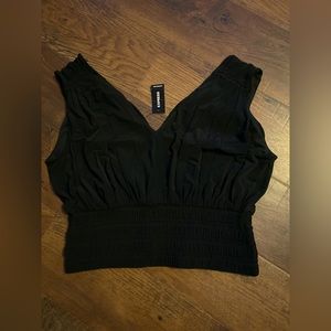 Express smocked crop top